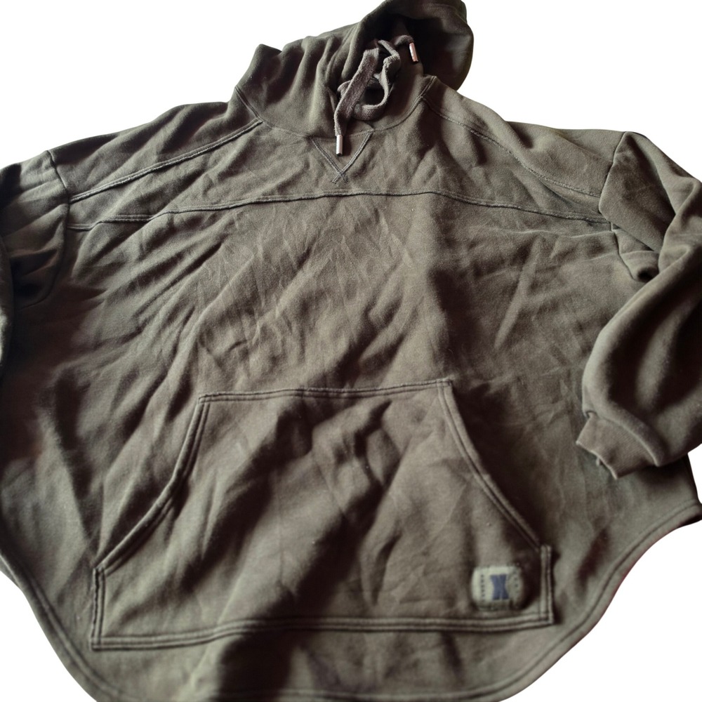 Savage X Fenty Womens Oversized Hoodie Olive Green Fleece Sweatshirt Size S